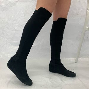 STUART WEITZMAN BLACK OVER THE KNEE BOOTS 7.5